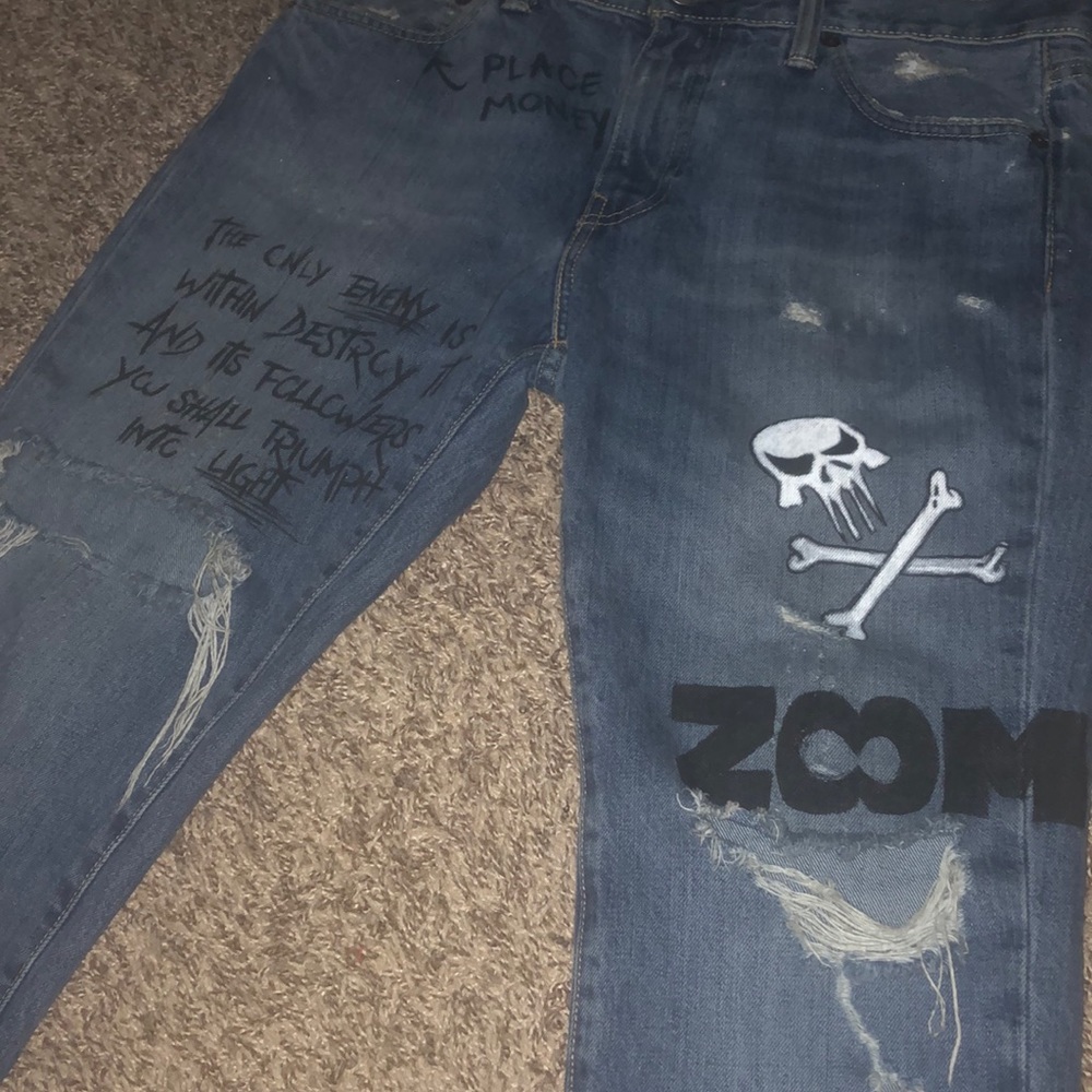 Custom one of a kind jeans.